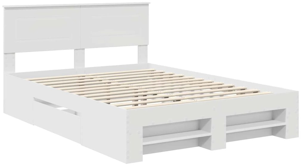 vidaXL Σκελετός Κρεβατιού Λευκό 160 x 200 cm Επεξεργασμένο ξύλο