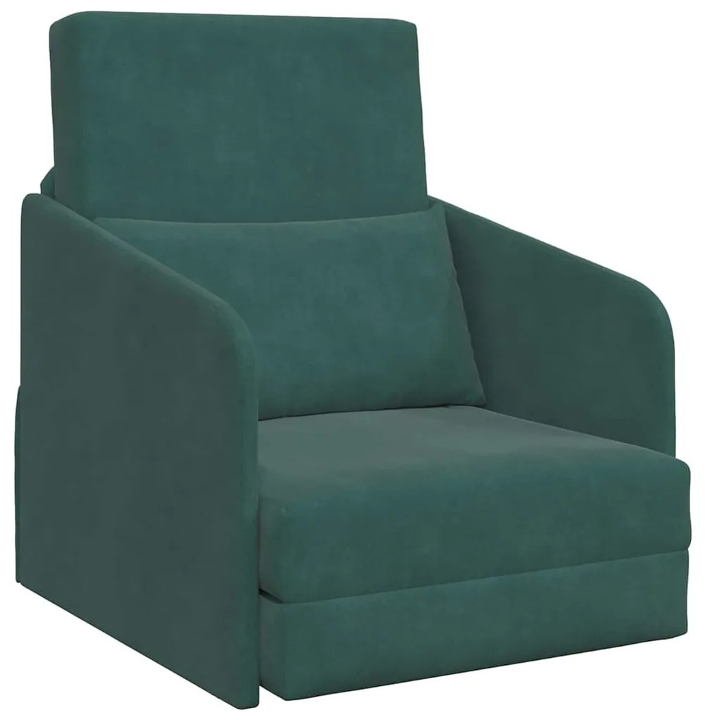 vidaXL Κρεβάτι καναπές Σκούρο Πράσινο 65 x 80 x 83 εκ. Βελούδο
