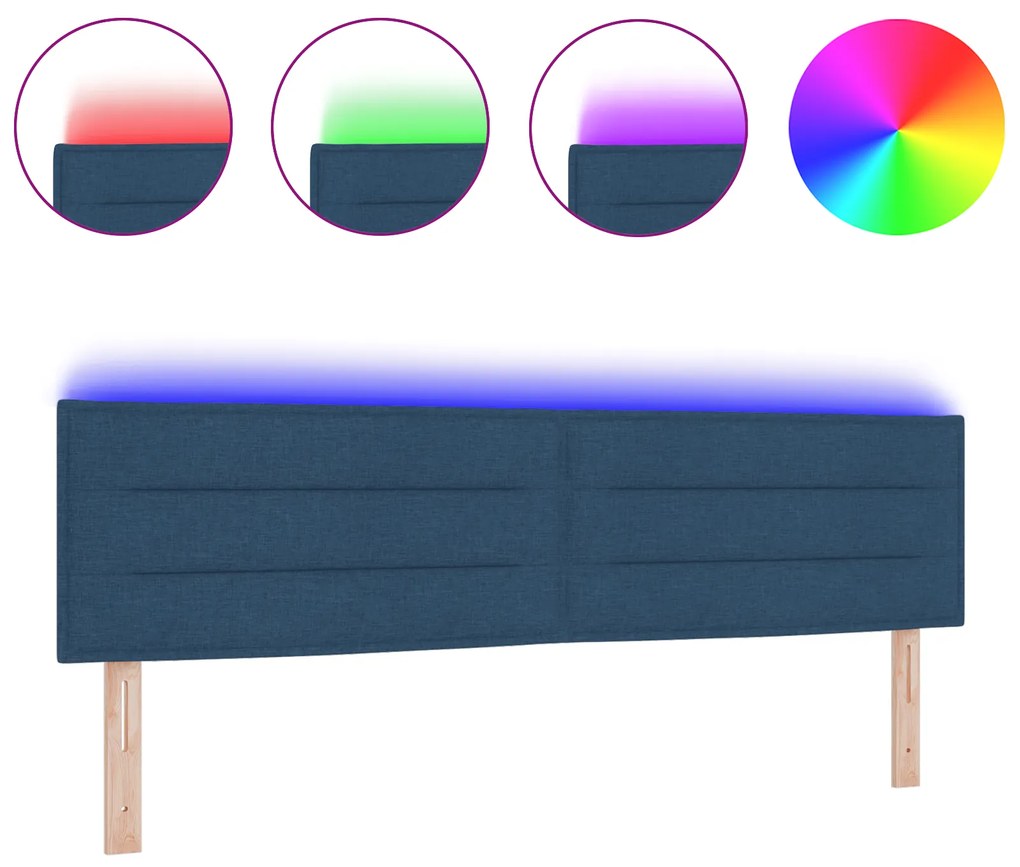 vidaXL LED Κεφαλάρι Γραμμών Σχεδίου Μπλε 90 εκ Ύφασμα