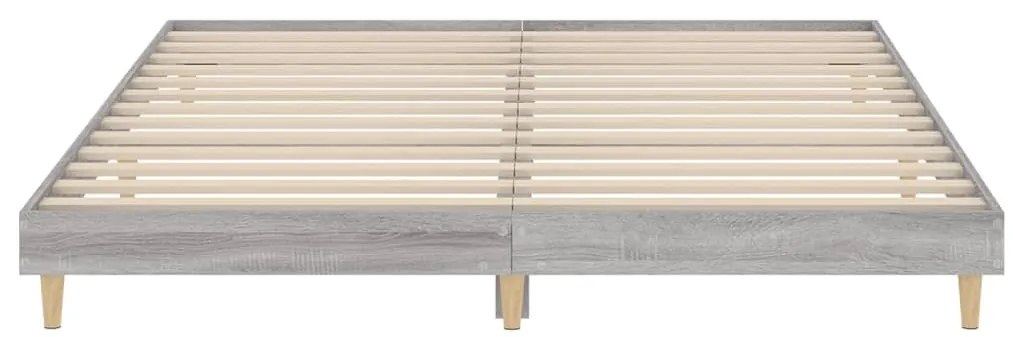 vidaXL Πλαίσιο Κρεβατιού Γκρι Sonoma 200x200 εκ. Επεξεργασμένο Ξύλο
