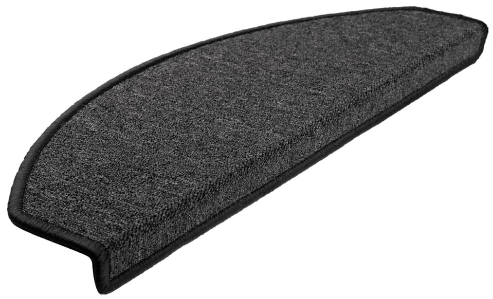 vidaXL Πατάκια Σκαλοπάτια 10 τεμ. Ανθρακί 65x24x4 εκ. Ημίστρογγυλά Μεγάλα