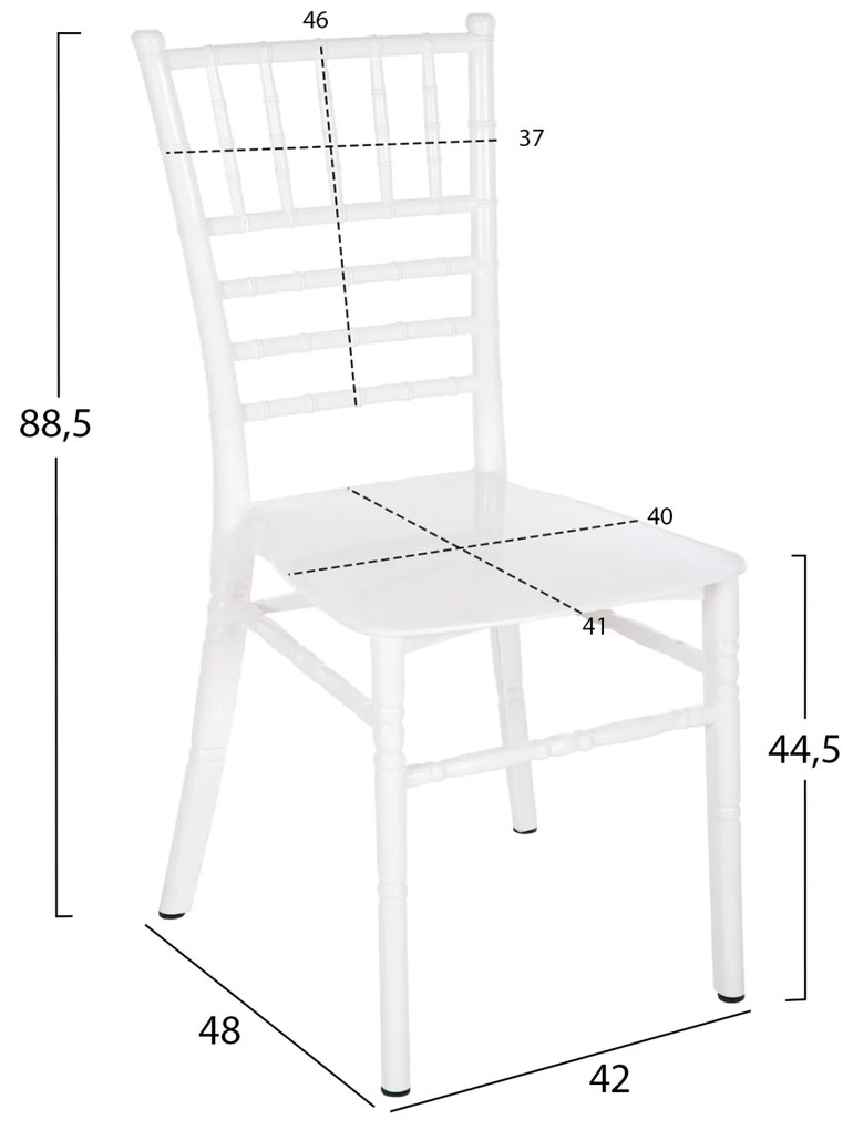 ΚΑΡΕΚΛΑ ΠΟΛΥΠΡΟΠΥΛΕΝΙΟΥ CATERING TIFFANY NEW HM8058.03 ΛΕΥΚΗ 41.2x49.7x89Υεκ. - 0536038 - HM8058.03
