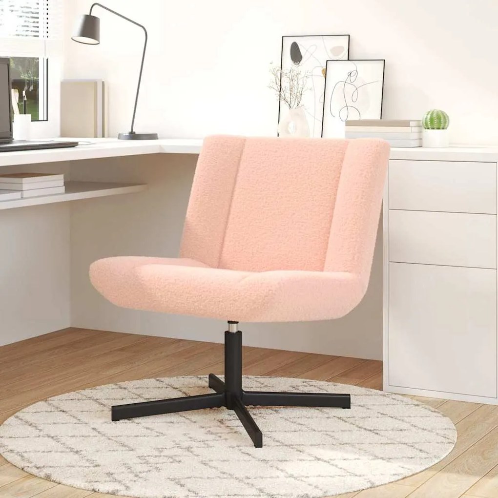 vidaXL Περιστρεφόμενη καρέκλα Ροζ 63 x 75 x 76 εκ ύφασμα