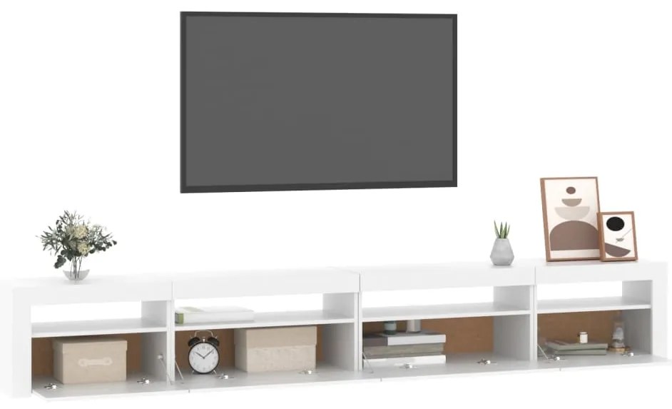 vidaXL Έπιπλο Τηλεόρασης με LED Λευκό 270 x 35 x 40 εκ.