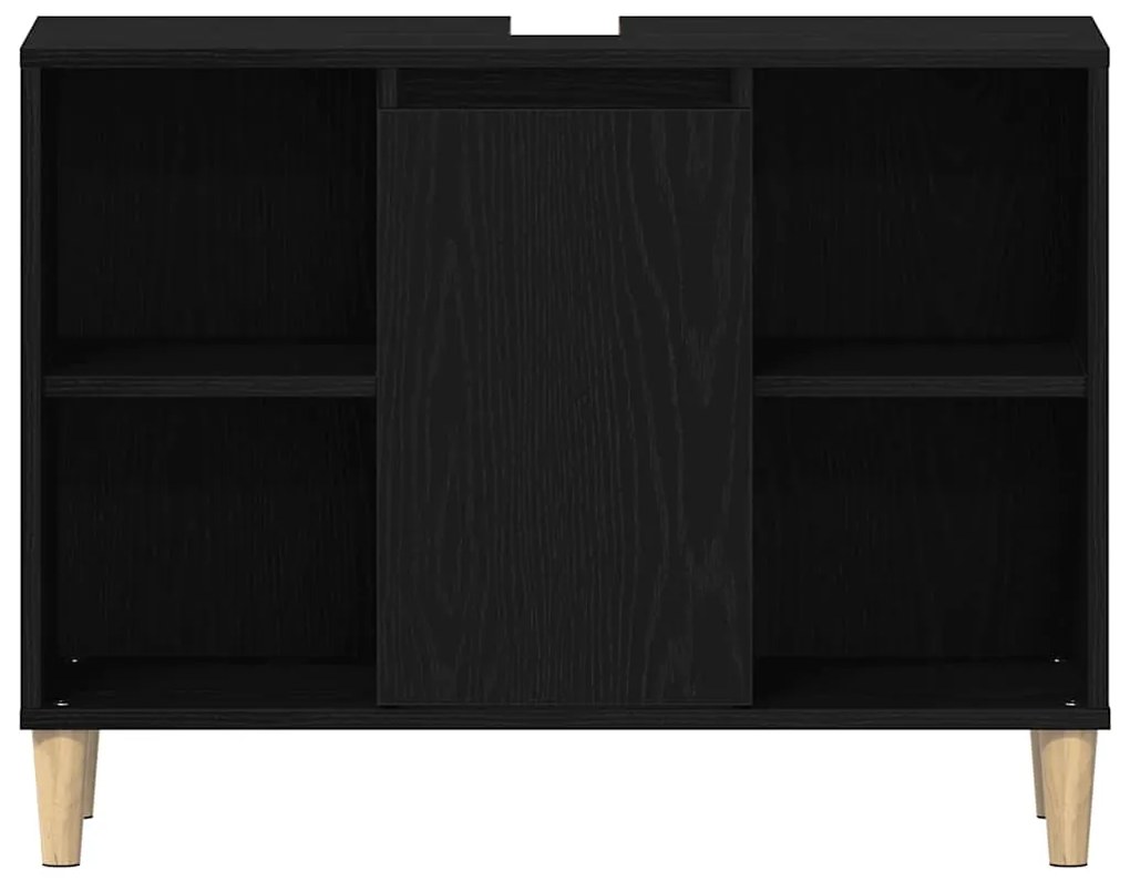 vidaXL Ντουλάπι Νιπτήρα Μαύρο Δρυς 80x33x60 εκ. από Τεχνητό Ξύλο