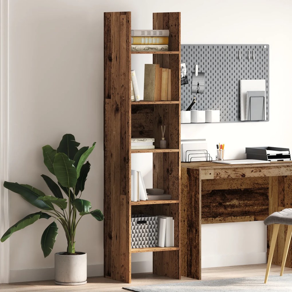 vidaXL Βιβλιοθήκη Παλαιό ξύλο 40 x 35 x 180 εκ. Επεξεργασμένο ξύλο