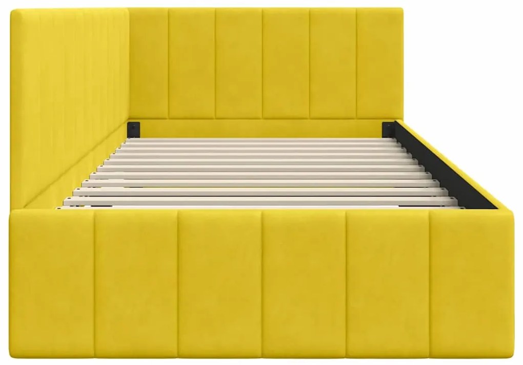 vidaXL Κρεβάτι Γωνίας με κεφαλάρι Κίτρινο 90 x 200 cm Βελούδο