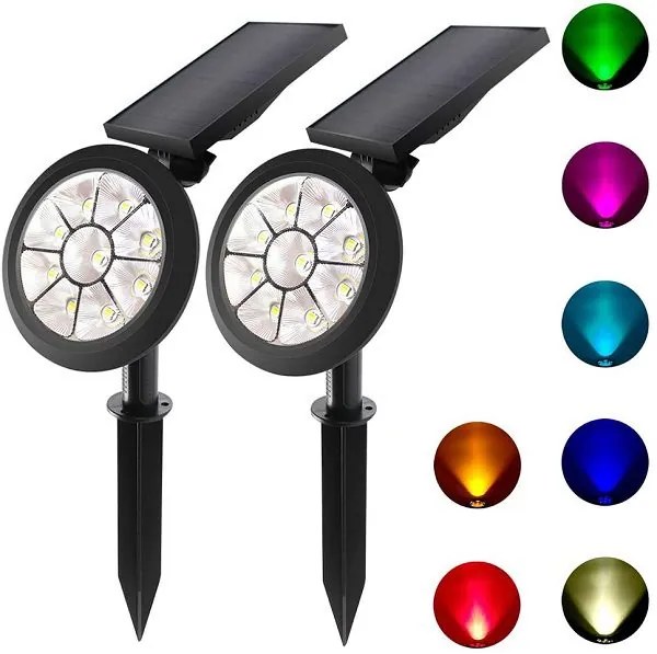 Πολύχρωμο LED ηλιακό φωτιστικό κήπου WG-092