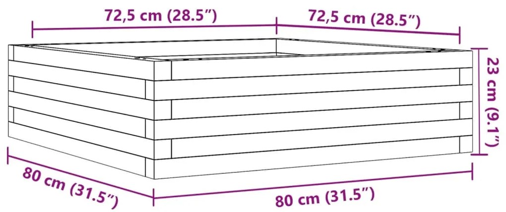 ΖΑΡΝΤΙΝΙΕΡΑ ΚΗΠΟΥ ΛΕΥΚΗ 80X80X23 ΕΚ. ΑΠΟ ΜΑΣΙΦ ΞΥΛΟ ΠΕΥΚΟΥ 847199