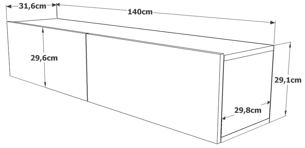 Έπιπλο Τηλεόρασης ArteLibre BERKSHIRE Πεύκο Μοριοσανίδα 140x31.6x29.6cm - 15350035