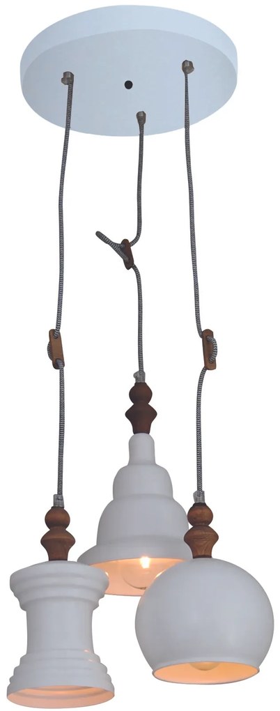 Φωτιστικό Οροφής  HL-047RS-3 TRIXY WHITE PENDANT - 77-2744 - 51W - 100W - 77-2744