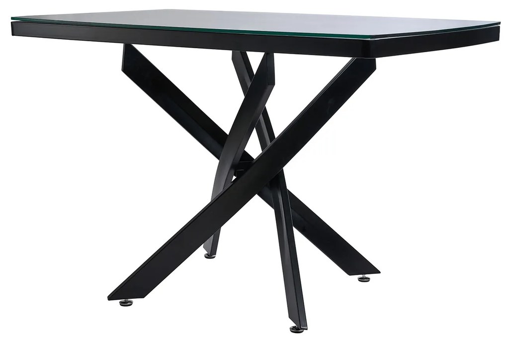 Tραπέζι Orion Μαύρο με Διάφανη επιφάνεια 135 x 80 x 75