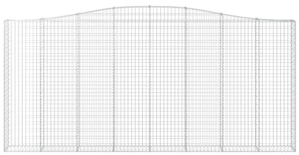 vidaXL Συρματοκιβώτια Τοξωτά 2 τεμ. 400x30x180/200 εκ. Γαλβαν. Ατσάλι