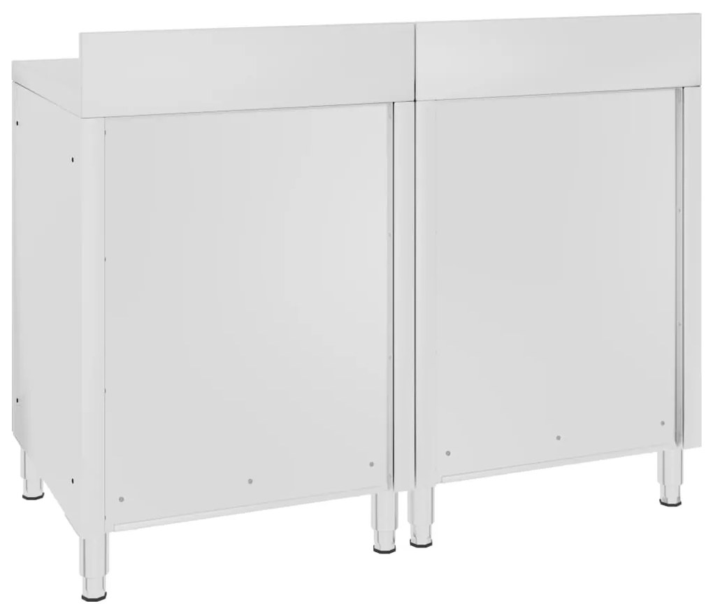 vidaXL Ερμάριο Πάγκος Εργασίας 120 x 60 x 96 εκ. από Ανοξείδωτο Ατσάλι