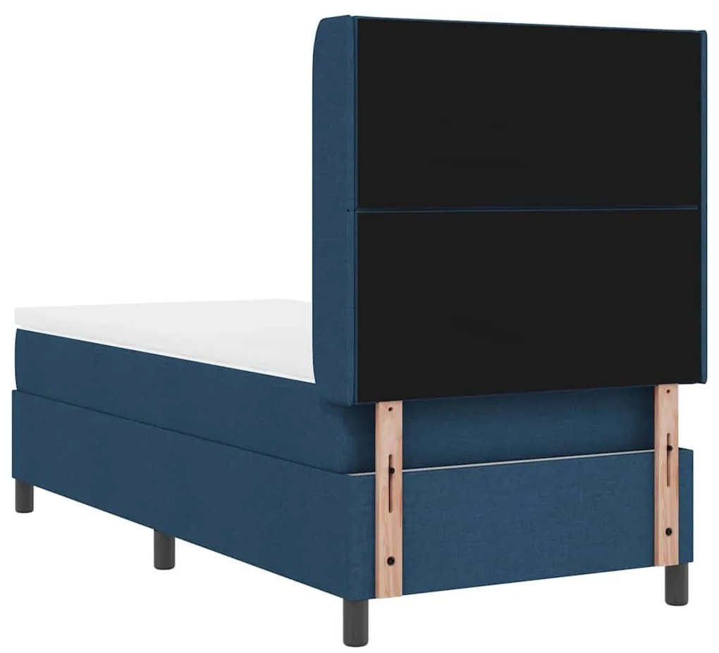vidaXL Κρεβάτι με ελατήρια με στρώμα Μπλε 90 x 200 cm ύφασμα
