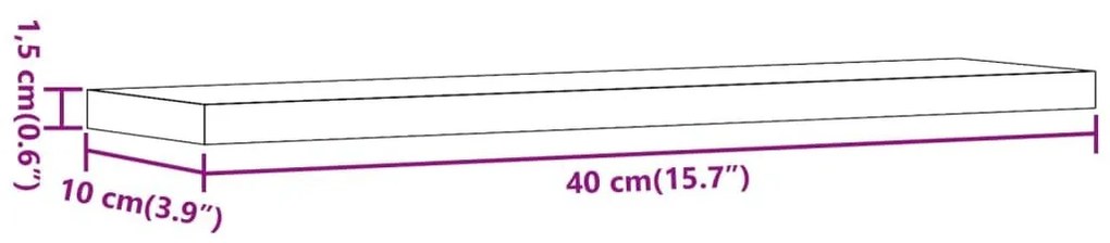 Ραφιέρες Τοίχου 4 τεμ. Όψη Παλαιού Ξύλου 40x10x1,5εκ Επεξ. Ξύλο - Καφέ