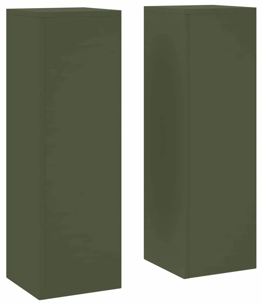 vidaXL Στήριξη φυτών 2 pcs Λαδί 24 x 24 x 75 εκ. Ατσάλι