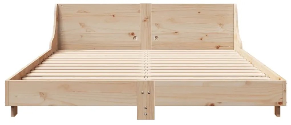 vidaXL Σκελετός Κρεβατιού Χωρίς Στρώμα 140x200 εκ Μασίφ Ξύλο Πεύκου