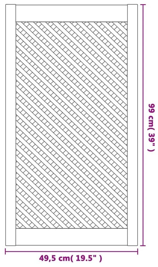 Πορτάκια με Περσίδες 2 Τεμ. 49,5x99 εκ. από Μασίφ Ξύλο Πεύκου - Καφέ