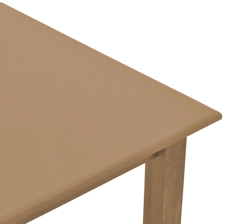 Τραπέζι Zolenio pakoworld μασίφ ξύλο οξιάς με επιφάνεια mdf λούστρο καρυδί 60x60x76εκ