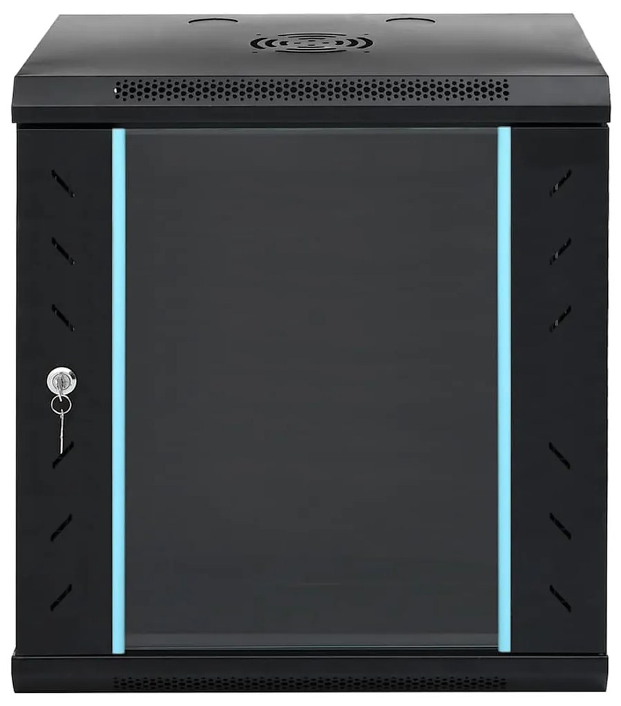 vidaXL Ντουλάπα δικτύου με αποθήκευση Μαύρο 53 x 45 x 60 εκ Ατσάλι