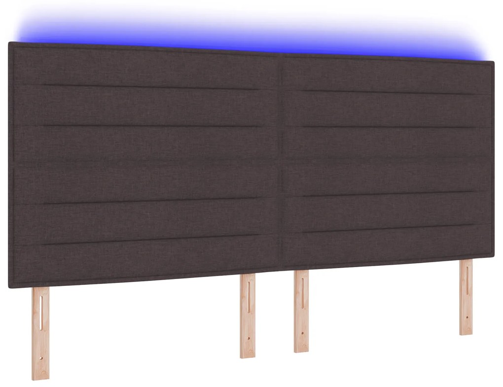 vidaXL LED Κεφαλάρι Γραμμών Σχεδίου Σκούρο Καφέ 100 εκ. Ύφασμα