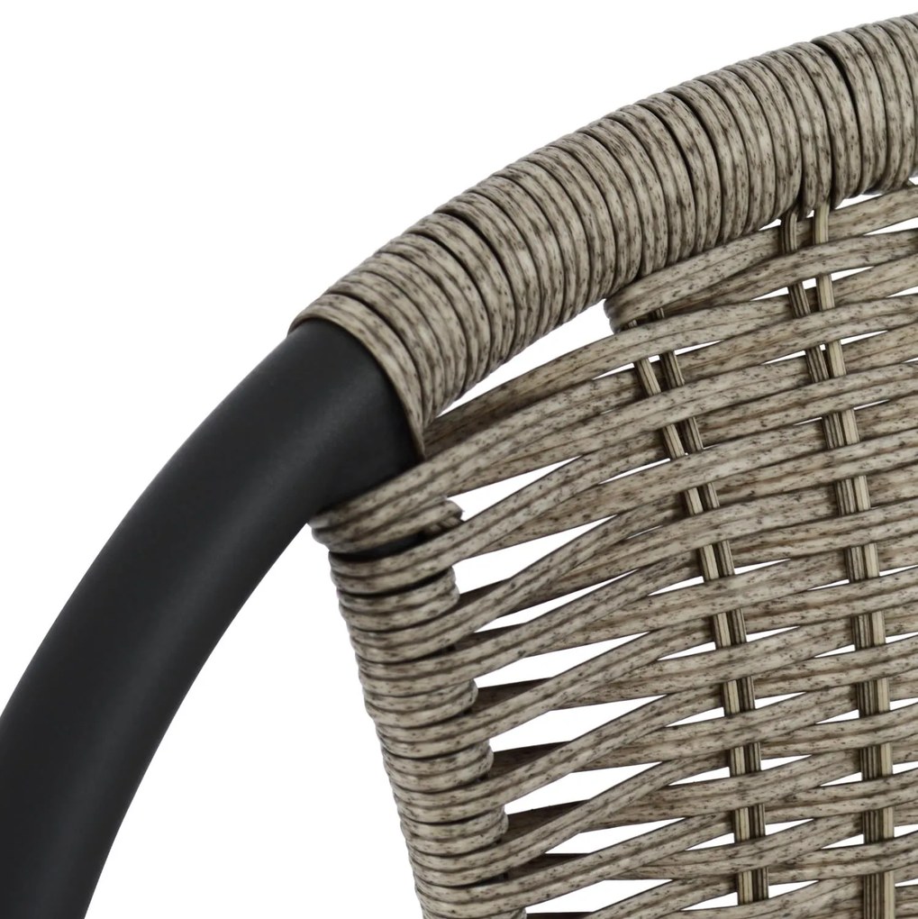 Καρέκλα - Πολυθρόνα CAMEL C5015.01 Μεταλλική Γκρί με Wicker 48x48-53x72 εκ. 48x53x72 εκ.