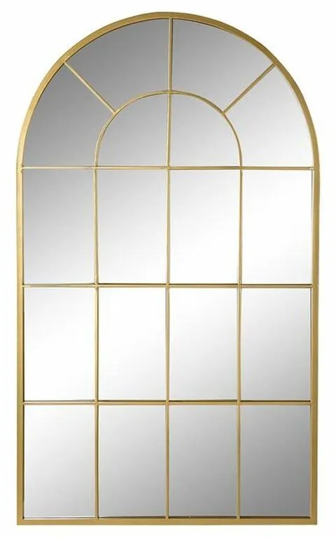 Τοίχο καθρέφτη DKD Home Decor Κρυστάλλινο Χρυσό Παράθυρα Σίδερο (70 x 2,5 x 120 cm)
