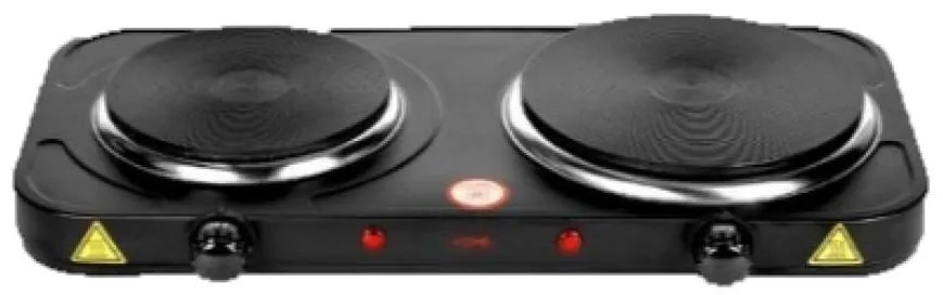 Hoomei HM-S2500 Επιτραπέζια Εστία Εμαγιέ Διπλή Μαύρη
