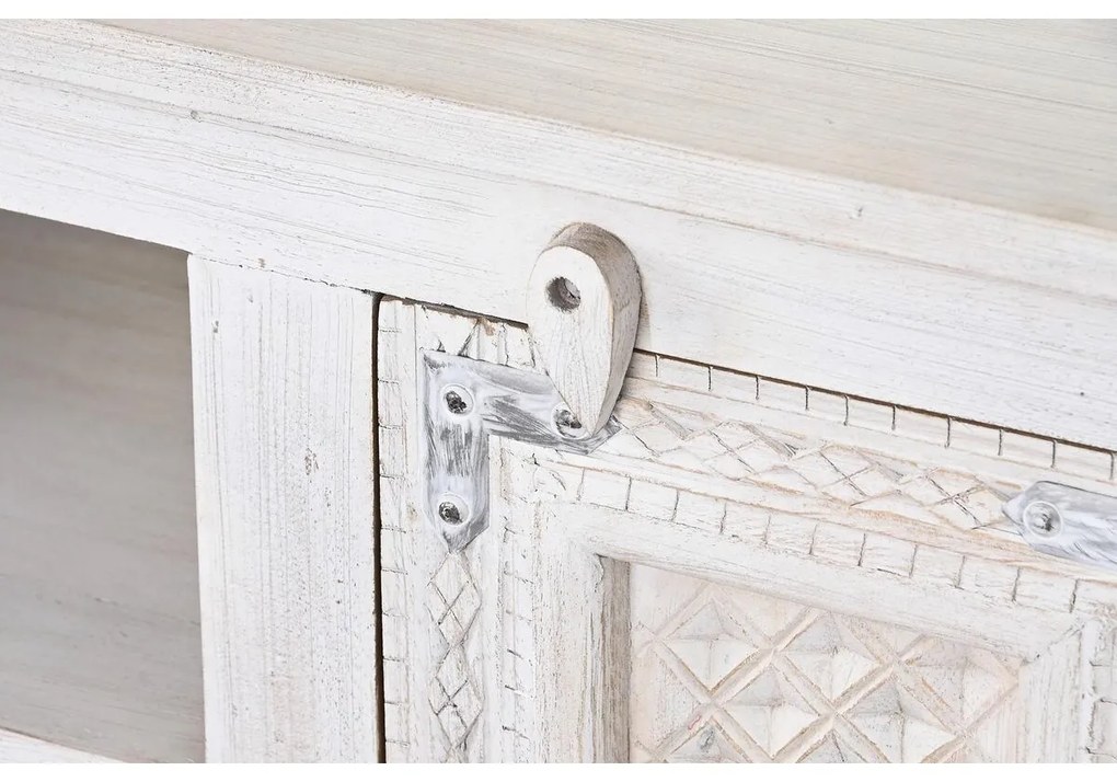 Τηλεόραση DKD Home Decor Λευκό Ξύλο Ξύλο από Μάνγκο 151 x 40 x 60 cm