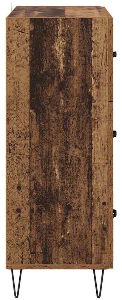 vidaXL Πλαϊνό γραφείο με συρτάρι Παλιό Ξύλο 69,5 x 34 x 90 εκ.