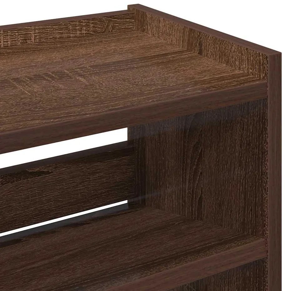 Ράφι παπουτσιών καφέ δρυς 60x25x100 cm Κατασκευασμένο ξύλο - Καφέ