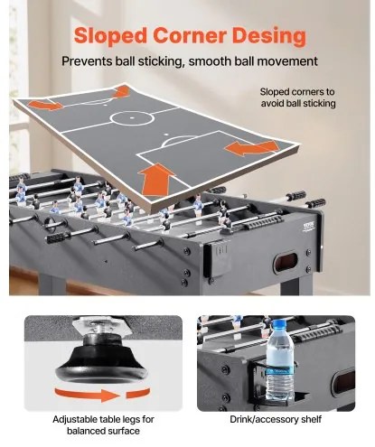 VEVOR 121 cm Foosball Soccer Game Table Standard Size Foosball Table for Home