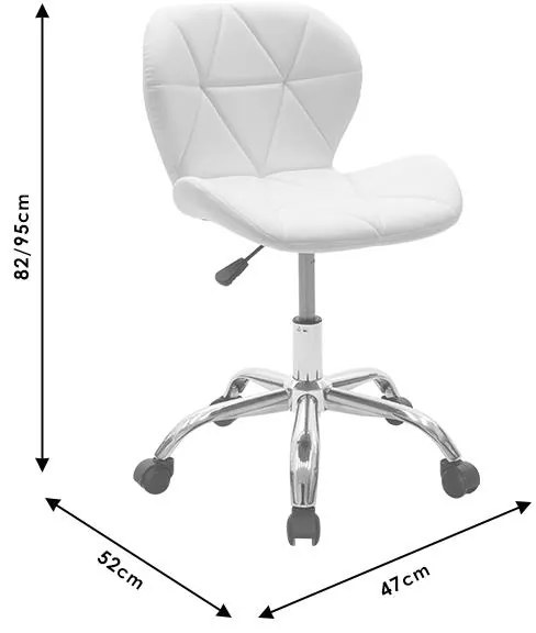 Καρέκλα γραφείου εργασίας Frea II PU λευκό 47x52x82 εκ.