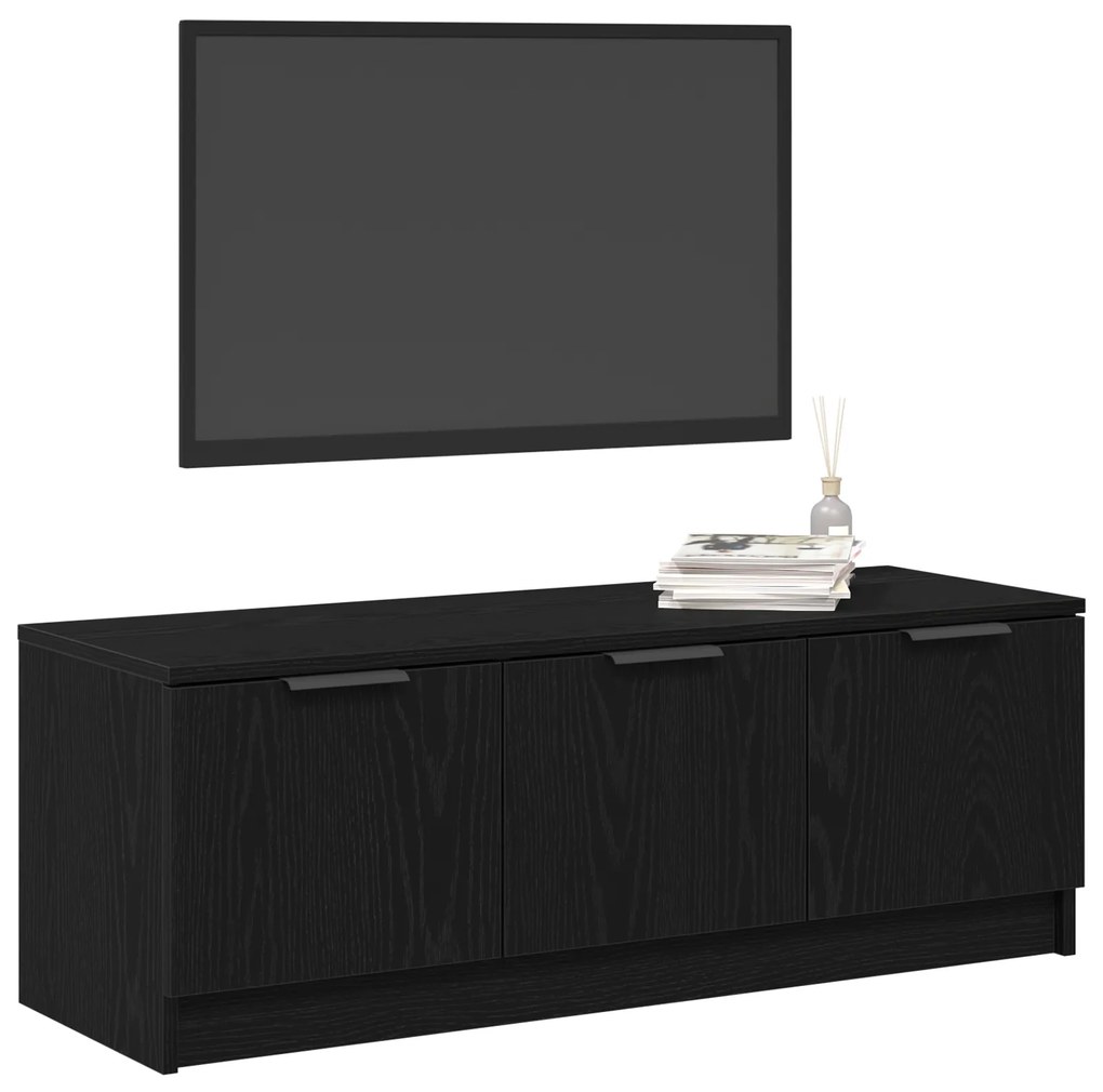 vidaXL Ντουλάπα τηλεόρασης Μαύρη Δρύς 102x35x36,5 εκ Επεξεργασμένο ξύλο
