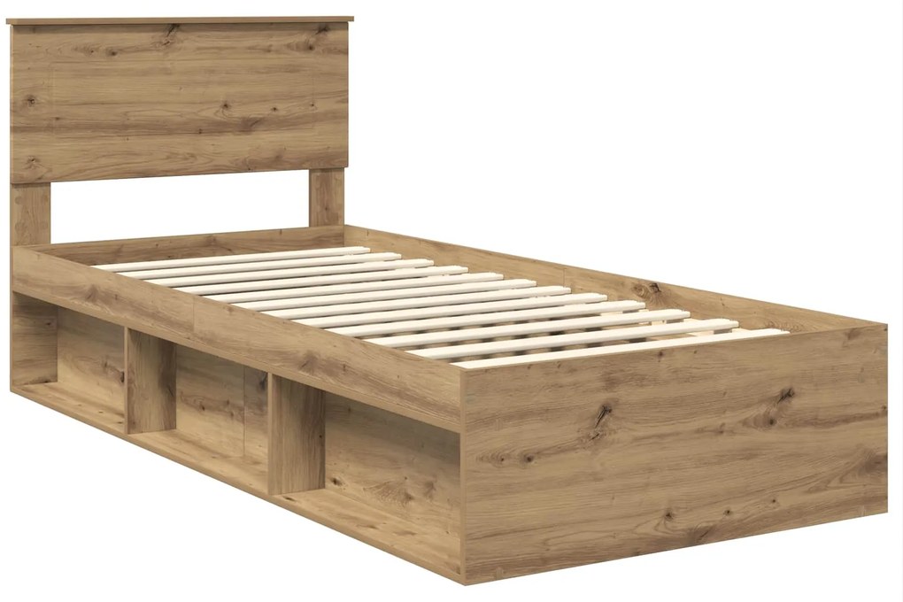 vidaXL Σκελετός Κρεβατιού Καρυδιά Χειροποίητης Εργασίας 75 x 190 cm