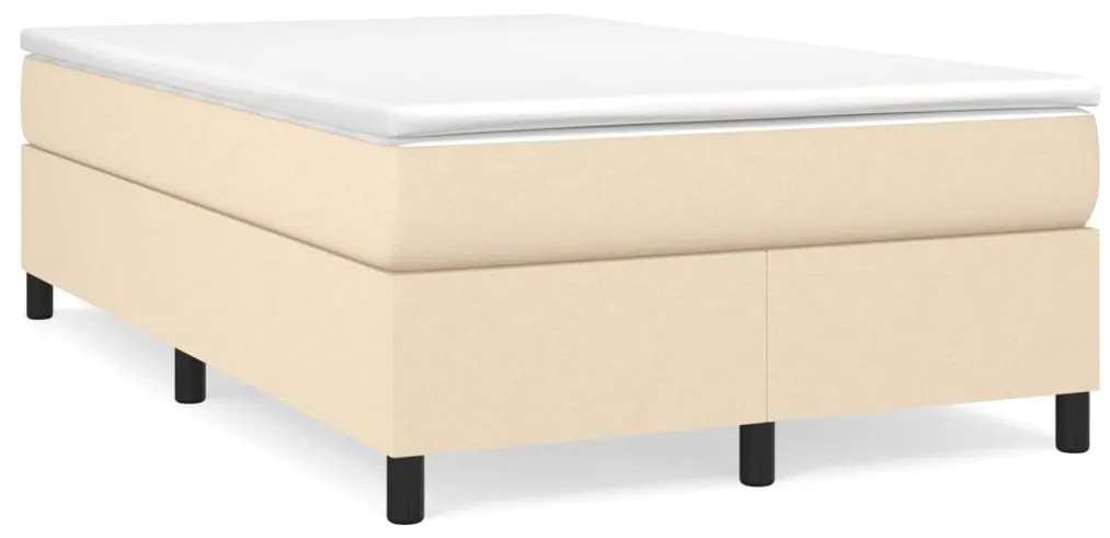 vidaXL Κρεβάτι Boxspring με Στρώμα Κρεμ 120x200 εκ. Υφασμάτινο