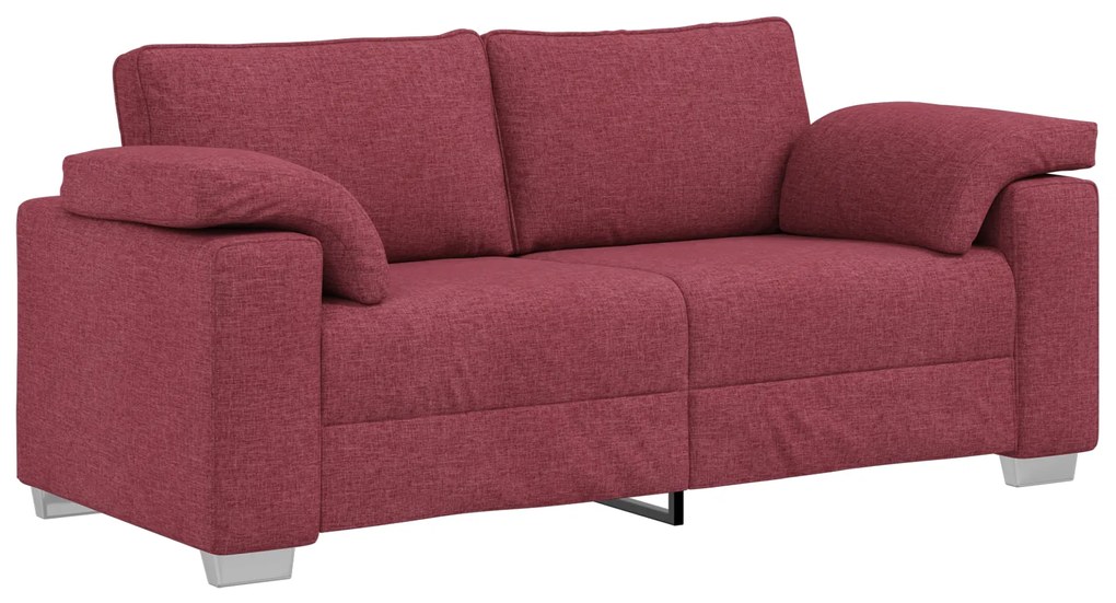 vidaXL Καναπές Loveseat Κόκκινος 140εκ Ύφασμα
