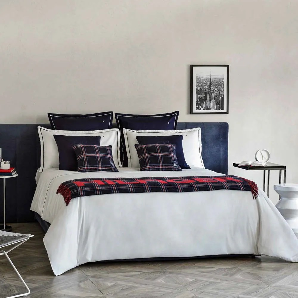 Παπλωματοθήκη Arthur 240x220cm White-Navy Tommy Hilfiger Υπέρδιπλo 100% Βαμβακοσατέν