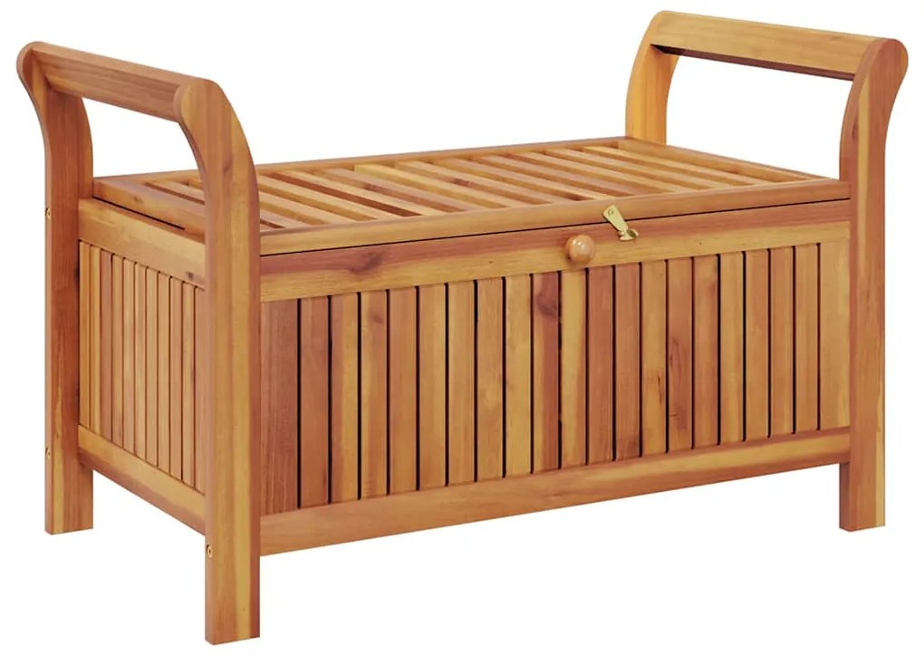 vidaXL Πάγκος Αποθήκευσης Κήπου 91 εκ. Μασίφ Ξύλο Ακακίας + Μαξιλάρι