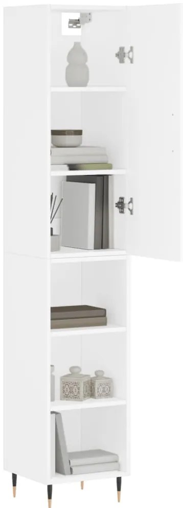 vidaXL Ντουλάπι Λευκό 34,5 x 34 x 180 εκ. από Επεξεργασμένο Ξύλο