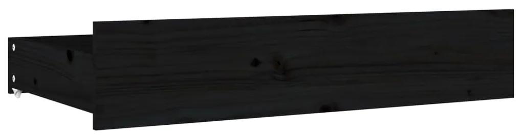 vidaXL Συρτάρια Κρεβατιού 4 τεμ. Μαύρα από Μασίφ Ξύλο Πεύκου