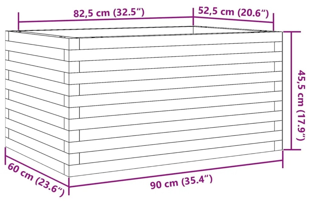 ΖΑΡΝΤΙΝΙΕΡΑ ΚΗΠΟΥ ΛΕΥΚΗ 90X60X45,5 ΕΚ. ΑΠΟ ΜΑΣΙΦ ΞΥΛΟ ΠΕΥΚΟΥ 847279