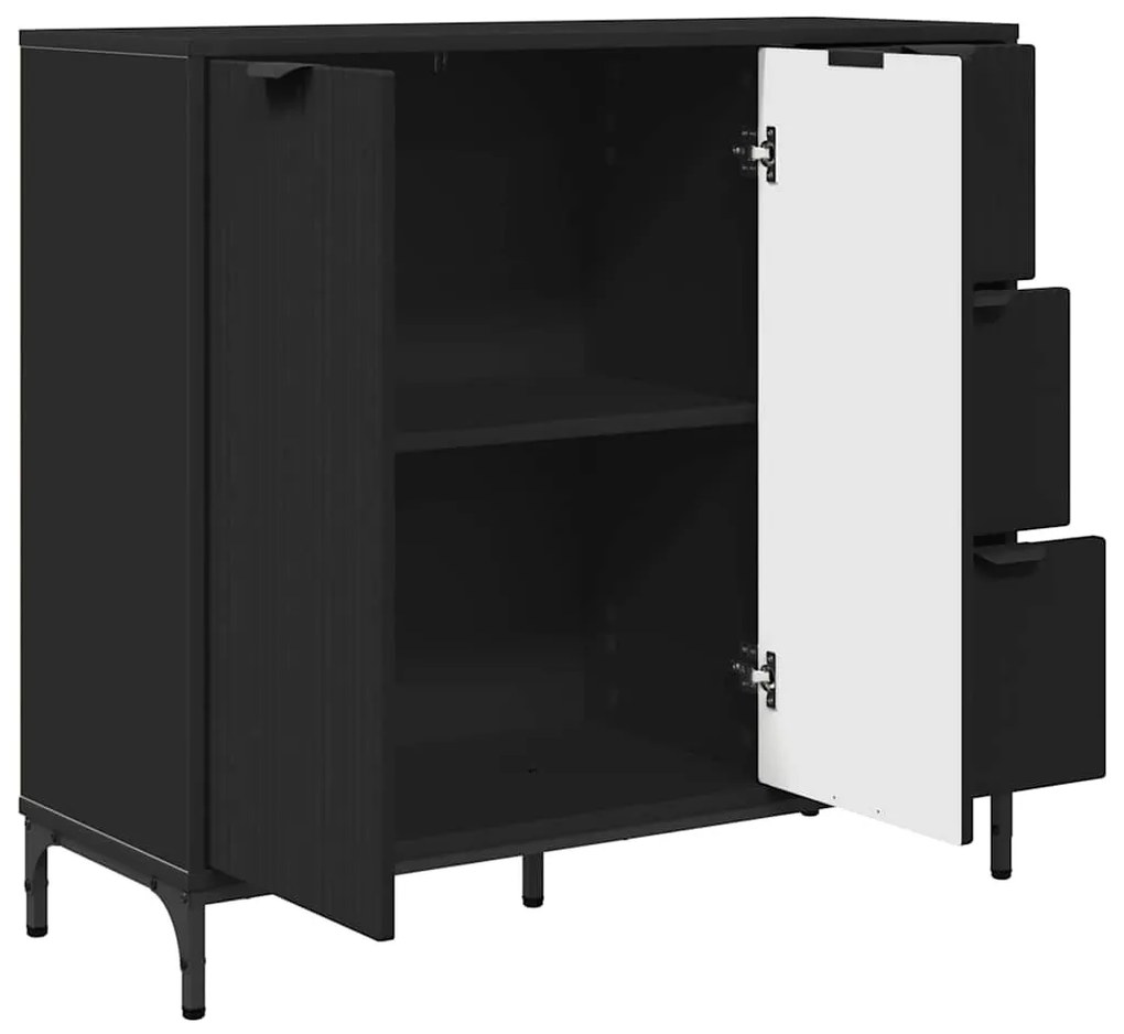 vidaXL Πλαϊνό γραφείο Μαύρο 89.5 x 33 x 82 εκ. Επεξεργασμένο ξύλο