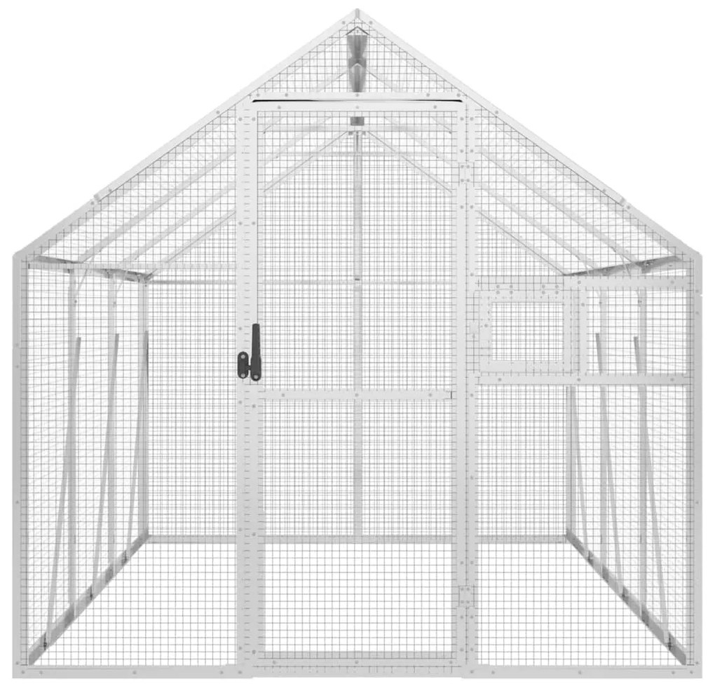 vidaXL Κλουβί Ασημένιο 1,79 x 3 x 1,85 μ. από Αλουμίνιο