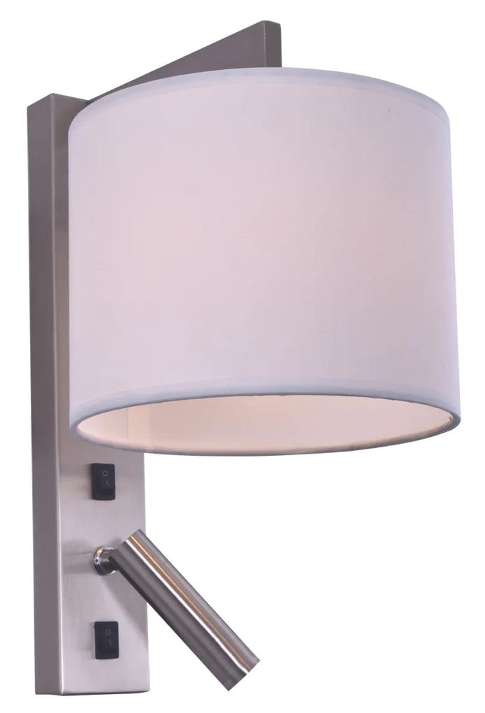 Φωτιστικό Τοίχου - Απλίκα SE 122-2A LUCAS WALL LAMP NICKEL MAT B1 - 21W - 50W,51W - 100W - 77-3582