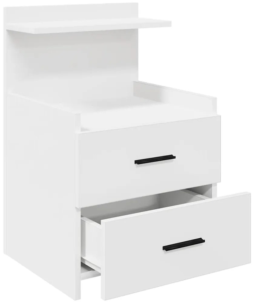 vidaXL Κομοδίνα 2 τεμ. με 2 Συρτάρια Λευκά 40x36,5x62 εκ.