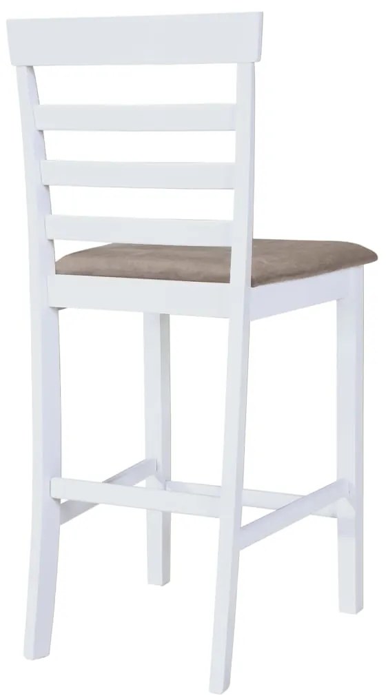 vidaXL Καρέκλες Μπαρ 2 τεμ. Λευκές Υφασμάτινες