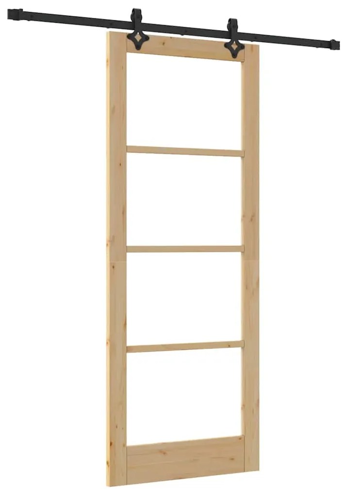 vidaXL Συρόμενη Πόρτα ORKDAL Φυσικό και Μαύρο 83 x 211 εκ.