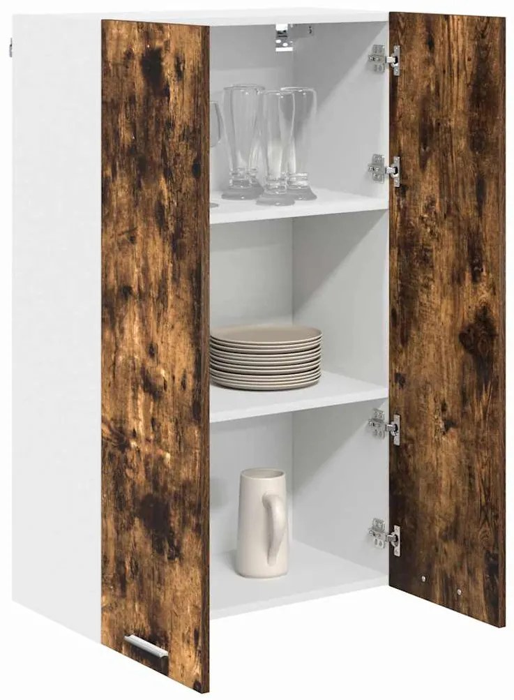 vidaXL Κρεμαστό ντουλάπι με αποθήκευση Καπνιστό Δρύς 60 x 31 x 100 εκ.